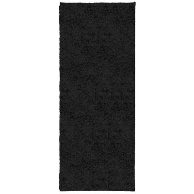 vidaXL PAMPLONA fekete magas szálú bolyhos modern szőnyeg 80 x 200 cm