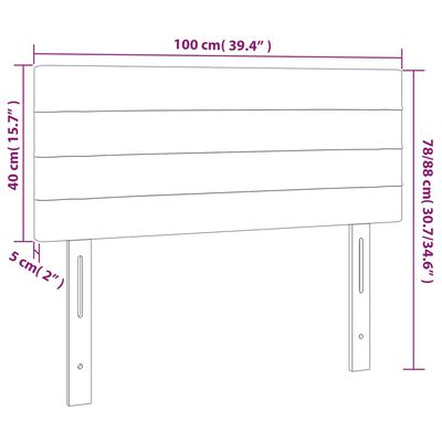 vidaXL sötétbarna szövet LED-es fejtámla 100x5x78/88 cm