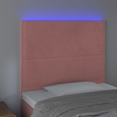 vidaXL rózsaszín bársony LED-es fejtámla 80x5x118/128 cm