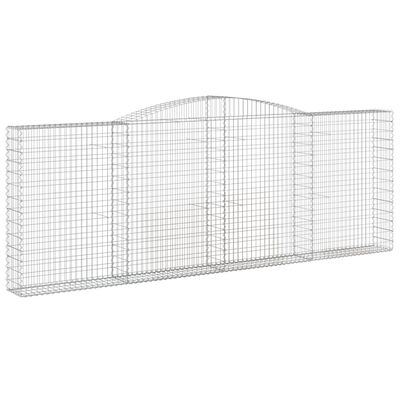 vidaXL 8 db íves horganyzott vas gabion kosár 400x30x140/160 cm