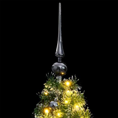 vidaXL csuklópántos műkarácsonyfa 150 LED-del és gömbökkel 150 cm
