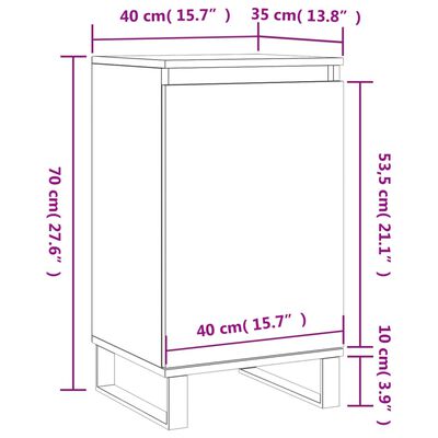 vidaXL 2 db sonoma tölgy színű szerelt fa tálalószekrény 40x35x70 cm