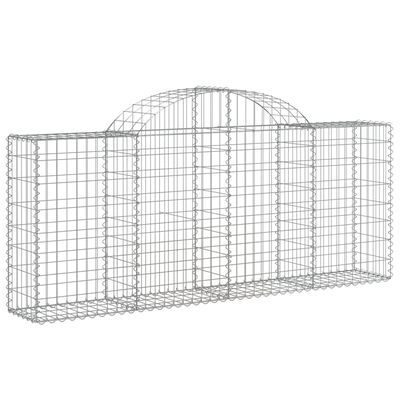 vidaXL 25 db íves horganyzott vas gabion kosár 200x30x80/100 cm