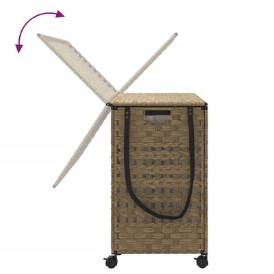 vidaXL rattan szennyeskosár kerekekkel 66x35x60 cm