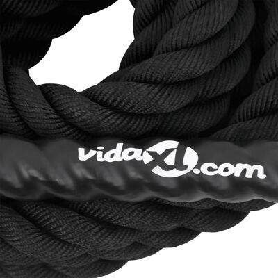 vidaXL fekete poliészter edzőkötél 9 m 6,8 kg