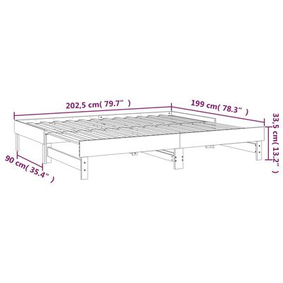 vidaXL fehér tömör fenyőfa kihúzható kanapéágy 2x(100x200) cm