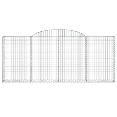 vidaXL 9 db íves horganyzott vas gabion kosár 300x30x120/140 cm