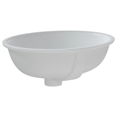 vidaXL fehér ovális kerámia fürdőszobai mosdókagyló 43x35x19 cm