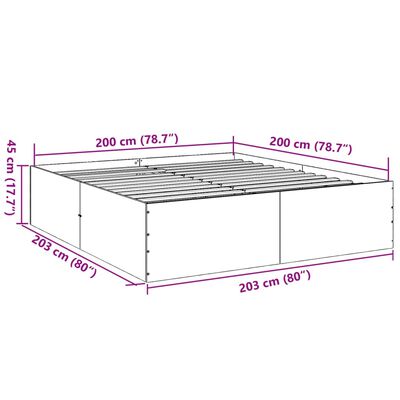 vidaXL sonoma tölgyszínű szerelt fa ágykeret 200 x 200 cm