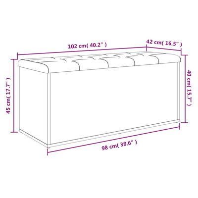 vidaXL szürke sonoma színű szerelt fa tárolópad 102 x 42 x 45 cm