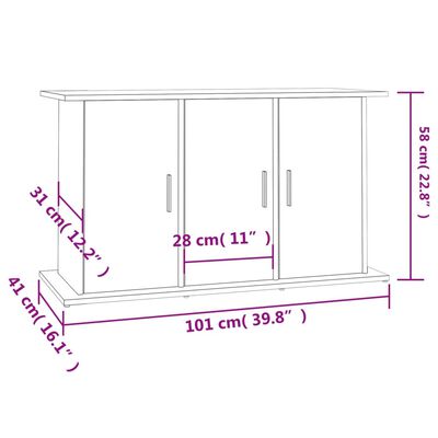 vidaXL fekete szerelt fa akváriumi állvány 101x41x58 cm