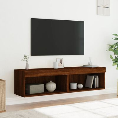 vidaXL 2 db barna tölgyszínű TV-szekrény LED-világítással 60x30x30 cm