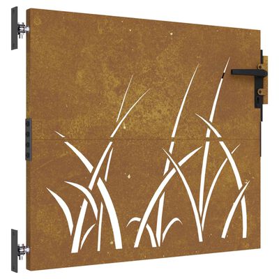 vidaXL fűmintás corten acél kerti kapu 85 x 100 cm