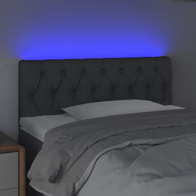 vidaXL sötétszürke szövet LED-es fejtámla 90 x 7 x 78/88 cm