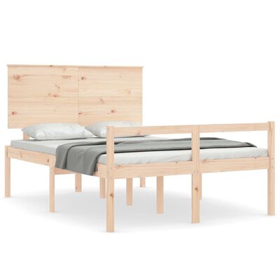 vidaXL tömör fa ágy időseknek fejtámlával Small Double