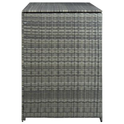 vidaXL antracit polyrattan dupla tároló gurulós kukához 148x77x111 cm