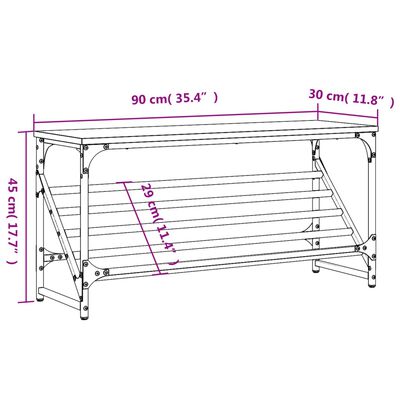 vidaXL sonoma tölgy színű szerelt fa cipőtartó 90x30x45 cm