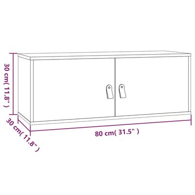 vidaXL 2 db mézbarna tömör fenyőfa faliszekrény 80 x 30 x 30 cm