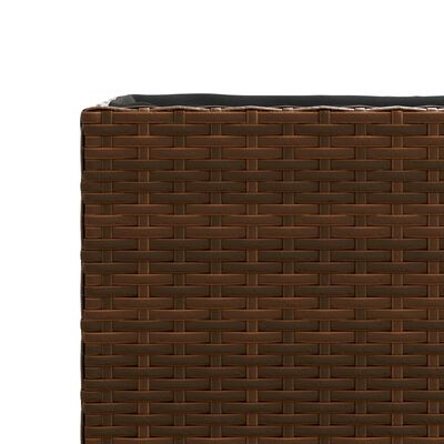 vidaXL 2 db barna polyrattan kerti ültetőláda 2 cseréppel 90x20x40 cm