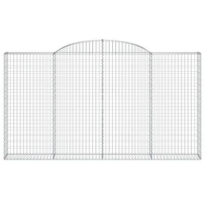 vidaXL 9 db íves horganyzott vas gabion kosár 300x30x160/180 cm