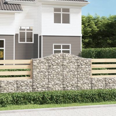 vidaXL 25 db íves horganyzott vas gabion kosár 200x30x140/160 cm