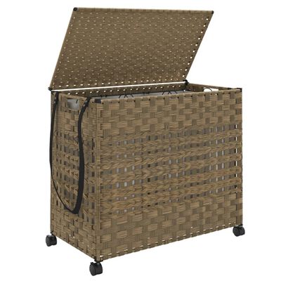 vidaXL rattan szennyeskosár kerekekkel 66x35x60 cm