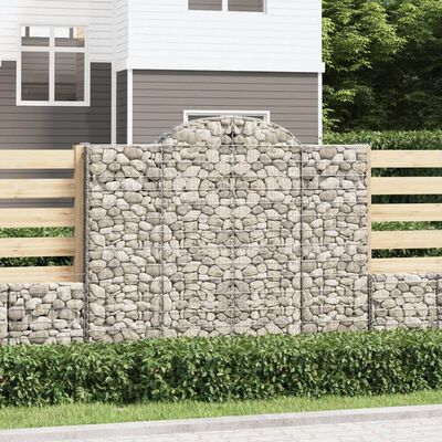 vidaXL 5 db íves horganyzott vas gabion kosár 200x30x160/180 cm