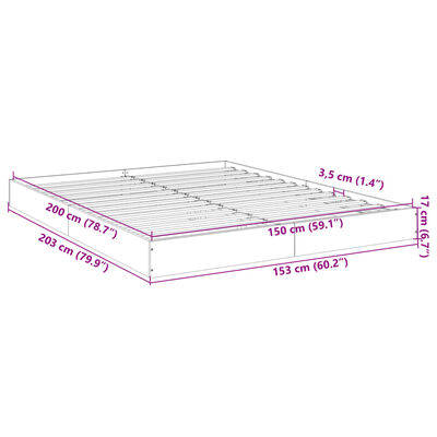 vidaXL füstös tölgy színű szerelt fa ágykeret matrac nélkül 150x200 cm