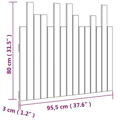 vidaXL tömör fenyőfa fali fejtámla 95,5 x 3 x 80 cm