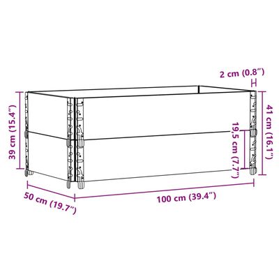 vidaXL 2 db szürke tömör fenyőfa raklapmagasító 100 x 50 cm