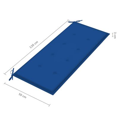 vidaXL 2 személyes szürke eukaliptuszfa kerti pad párnával 120 cm