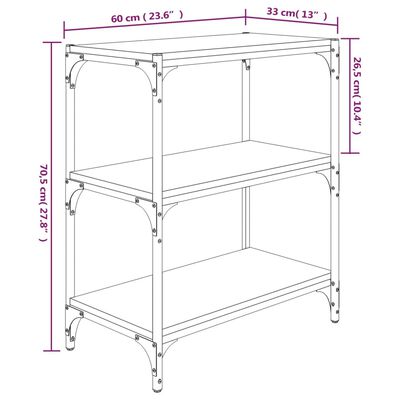 vidaXL füstös tölgy szerelt fa és acél könyvszekrény 60 x 33 x 70,5 cm