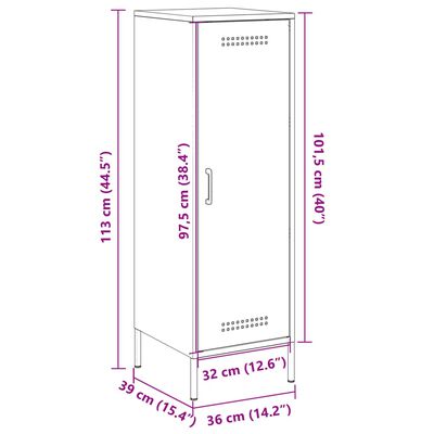 vidaXL fehér acél magasszekrény 36 x 39 x 113 cm