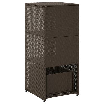 vidaXL barna polyrattan kerti tárolószekrény 50 x 55 x 115 cm