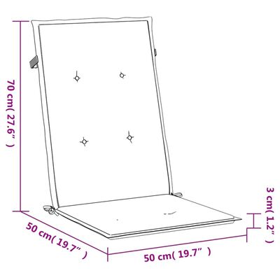 vidaXL 4 db kék szövet kerti magas háttámlájú székpárna 120x50x3 cm