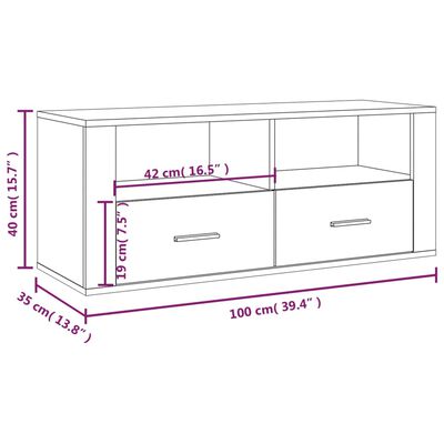 vidaXL szürke sonoma színű szerelt fa TV-szekrény 100 x 35 x 40 cm