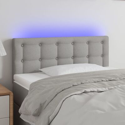 vidaXL világosszürke szövet LED-es fejtámla 80 x 5 x 78/88 cm