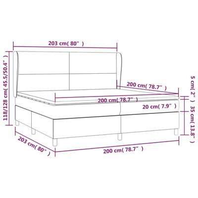 vidaXL sötétszürke bársony rugós ágy matraccal 200x200 cm