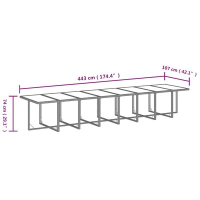 vidaXL 21 részes fekete polyrattan kerti étkezőgarnitúra párnákkal