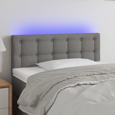 vidaXL sötétszürke szövet LED-es fejtámla 90x5x78/88 cm