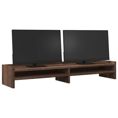 vidaXL barna tölgy színű szerelt fa monitorállvány 100 x 24 x 16 cm