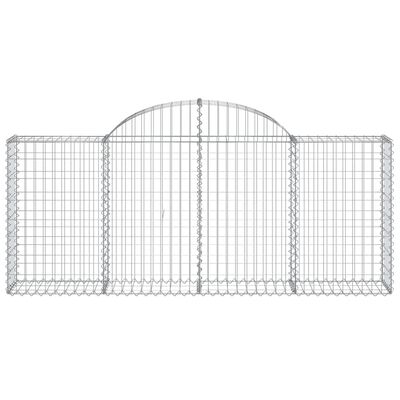 vidaXL 11 db íves horganyzott vas gabion kosár 200x30x80/100 cm