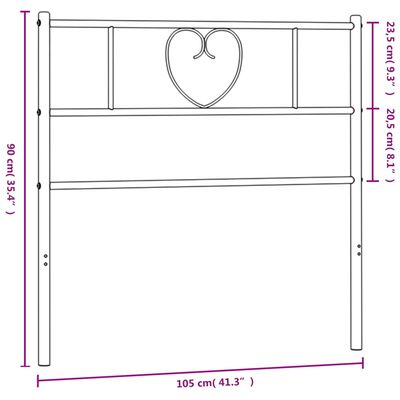 vidaXL fekete fém fejtámla 100 cm