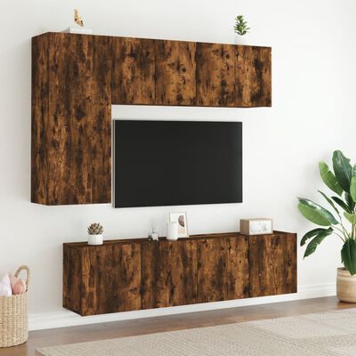 vidaXL füstös tölgyszínű falra szerelhető TV-szekrény 60 x 30 x 41 cm