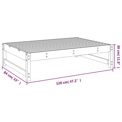 vidaXL mézbarna tömör fenyőfa kerti lábzsámoly párnával 120x80 cm