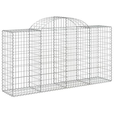 vidaXL íves horganyzott vas gabion kosár 200x50x100/120 cm