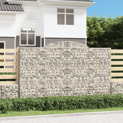 vidaXL íves horganyzott vas gabion kosár 300 x 50 x 180/200 cm