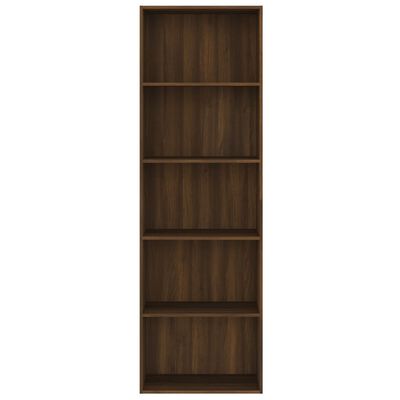 vidaXL 5 szintes barna tölgy színű fa könyvszekrény 60x30x189 cm
