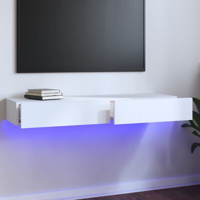 vidaXL fehér TV-szekrény LED-világítással 120 x 35 x 15,5 cm