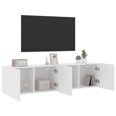 vidaXL 2 db fehér falra szerelhető TV-szekrény 80 x 30 x 41 cm